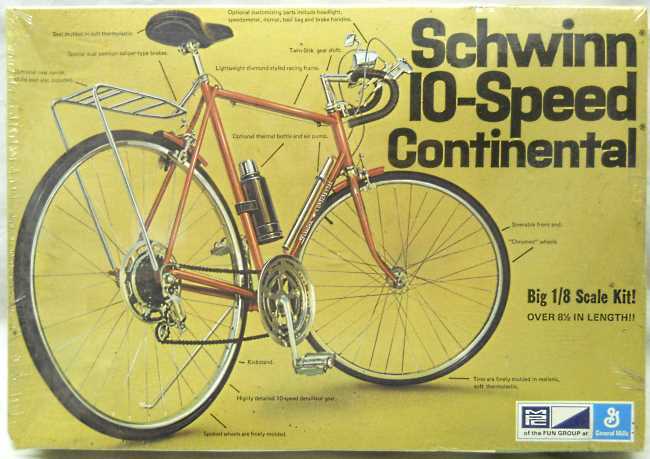 MPC 1/8 Schwinn 10 Speed Continental Bicycle, 1-1480-250 plastic model kit